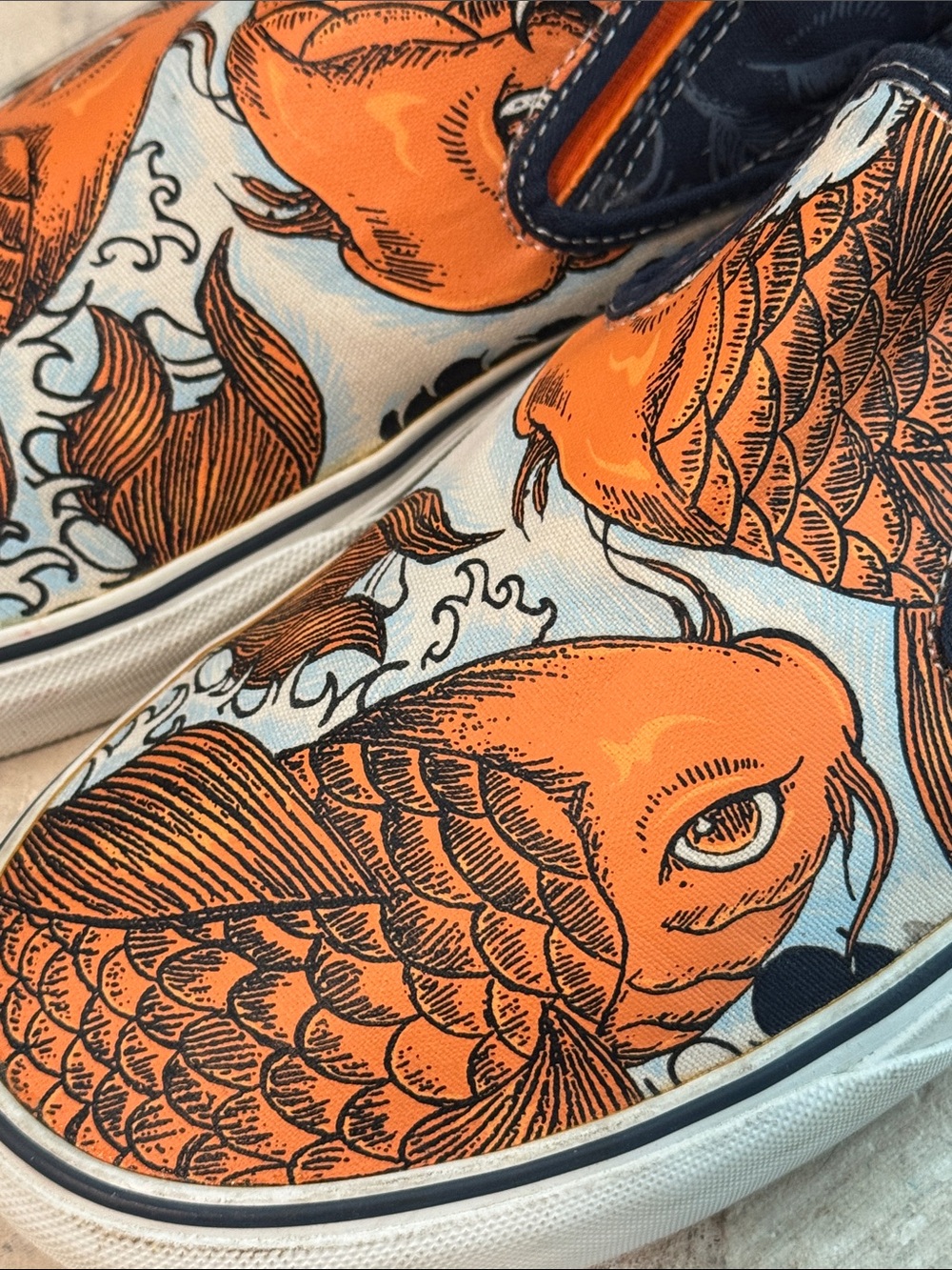 Vans Koi Fish Rare Retired Streetwear Slip-Ons- Unisex size Men’s 11.5 NWOT - Picture 10 of 16